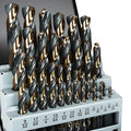 29PCS Drill Bit Set 1/16"-1/2", Black and Gold Oxide Finish Metal Drill Bits, M2 Jobber Length Twist Drill Set with Index Case for Steel, Wood, Plastic