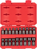 TEKTON 3/8 Inch Drive Universal Joint Impact Socket Set | SID97302 | 19-Piece, (6 - 24 mm), Shallow, 6-Point