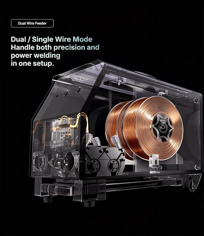 Dual Wire Feeder for X1 Pro – Compatible with X1 Pro, Up to 7mm Welds, Graphene Feed Tubes, Single/Dual Wire Switching, 120W High-Torque Motor