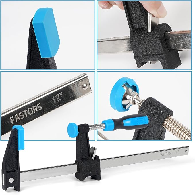 Bar Clamps for Woodworking 36 Inch,2-Pack Wood Clamps Adjustable and Release Quickly,Throat Depth 2.5 Inch, Serrated Steel Rail,Bar Clamps Force 600 Lbs