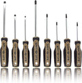 Spec Ops Tools Screwdriver Set for Professional Construction & Jobsite Use, Phillips, Slotted and Square Drivers with Magnetic Tips, 8-Piece