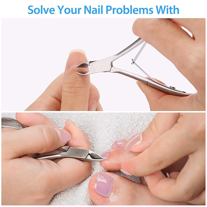 Mudder 3 Pack Silver Cuticle Trimmer Nippers Cutter Tool Stainless Steel Nail Cuticle Scissors Remover with Pointed Blade Scissors Pedicure Manicure Tool for Fingernails and Toenails Nails Care