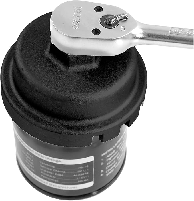 OEMTOOLS 25451 64.5 mm Oil Filter Cap Wrench, Oil Filter Wrench 14 Flute Design, Oil Filter Removal Tool Heavy-Duty Cast Aluminum, Compatible with 3/8" Drive and 27 mm Wrench