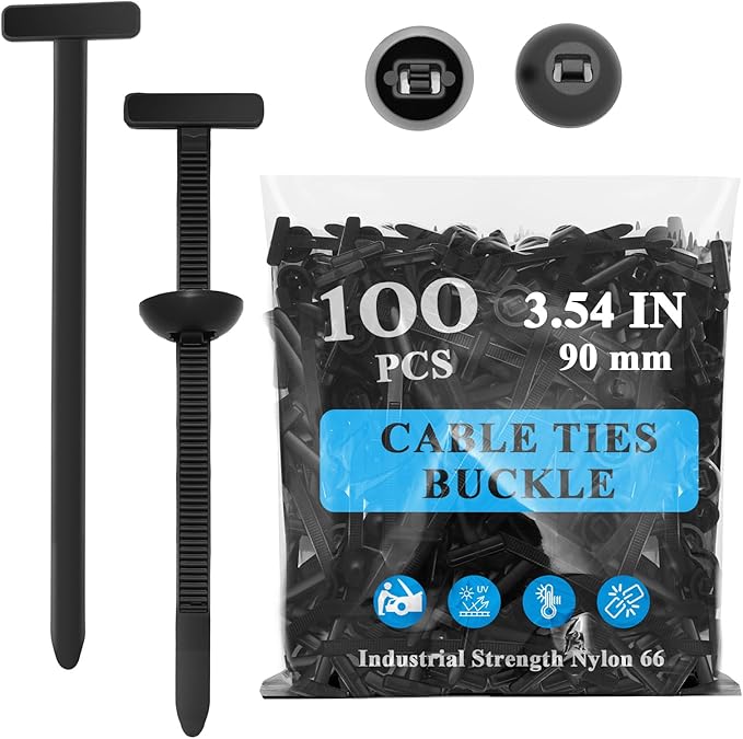 100 Pcs Automotive Universal Nylon Tie Buckles, Heavy-Duty Self-Locking, New Multifunctional Automotive Fasteners for DIY Auto Repair, Home & Office Use