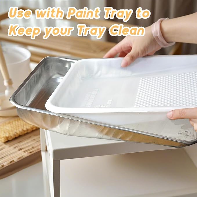 Paint Tray Liner, 20 Pack, 9 Inch Paint Roller Tray, Disposable Paint Tray for House, Walls and Furniture Painting
