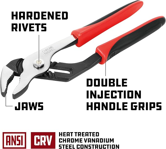 Powerbuilt 8-Inch Groove Joint Pliers - 640388