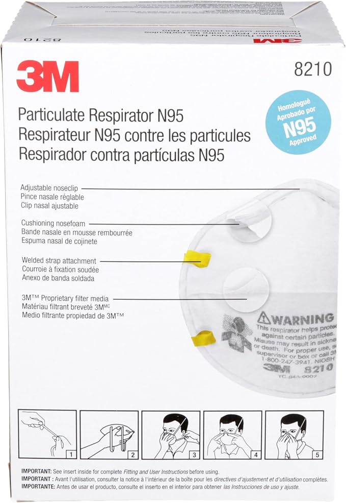 3M 8210 Particulate Respirator, N95,