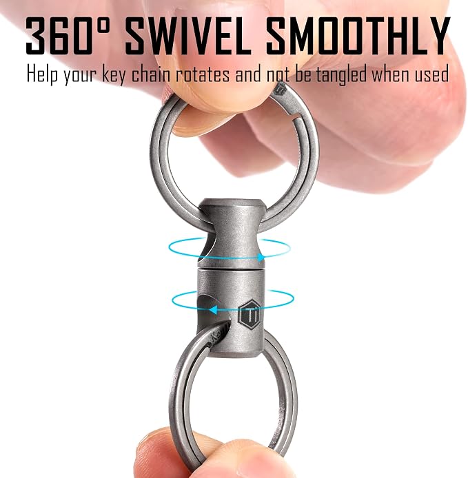 KeyUnity Titanium Swivel Key Ring Keychain Connector