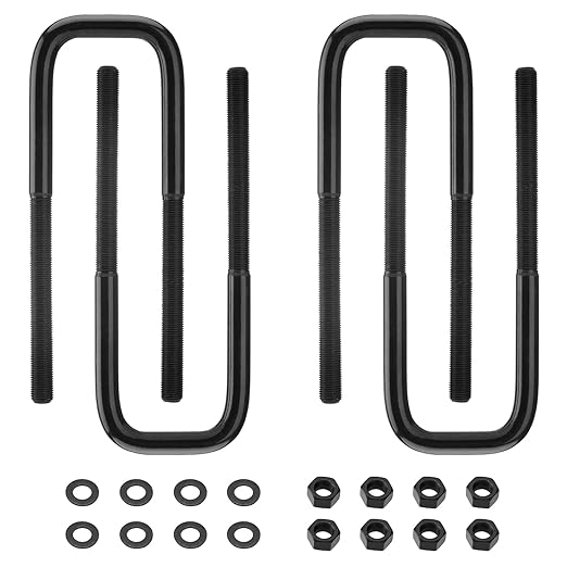 Square Bend U-Bolts, 8.5" Long x 2.5" Wide x 9/16" Thread
