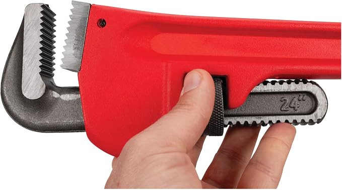 Performance Tool W1133-24B 24 in. Adjustable Pipe Wrench | Precision milled drop-forged steel jaws. Protective red enamel finish. Heavy duty plumbing wrench