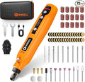 HARDELL Cordless Rotary Tool 3.7V with Universal Chuck, 5-Speed Mini Rotary Tool Kit with 71 Accessories, USB Charging, Multi-Purpose DIY Craft Tool for Sanding, Polishing, Drilling, Engraving(Orange)