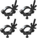 MFL. Heavy Duty Truss Clamp, 660 lb Aluminum Alloy DJ Light Clamps, Fits 1.5-2.0 Inch Truss for Stage Lighting Projector Par Lights, TUV Certificated ID: 50393001, Black, Pack of 4
