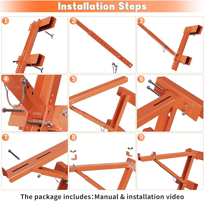 2 Pack Ladder Jacks for Scaffolding Platform Heavy Duty Steel Ladder Jacks Scaffold Bracket Extension Ladder Jack for Roofing Painting Jobsite 20 inch Platform