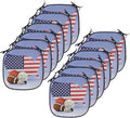Lunarable Americana Chair Cushion Pads Set 12, American Map and Sport Balls Basketball Football Competition Matches, Anti-Slip Seat Padding for Kitchen & Patio, 16"x16", Purple Grey Multicolor