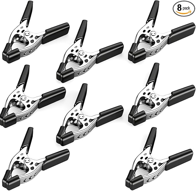 HORUSDY 8-Piece 4" inch Spring Clamp, Heavy Duty Spring Metal Spring Clamps, 1.5"-inch Jaw opening