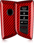 T-carbon Key Fob Cover Fits Acura MDX 2025 5 Buttons Smart Remote Keyless Accessories,Real Glass Fiber Key Fob Case Cover Protector Compatible with Acura RDX RLX NSX ILX TLX TLX-L CDX 2023-2024 Red