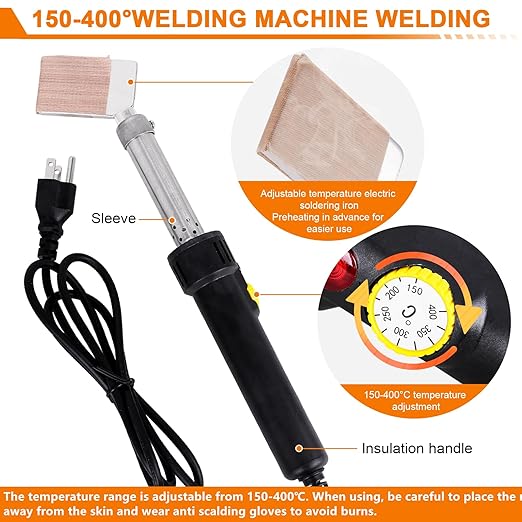 JIAWANSHUN PU Round Belt Welding Machine Polyurethane Belt Welder Round Belt Welder 110V with 150-400 ℃ Adjustable Temperature Electric Soldering Iron Eagle Belt Splicer(One Set)