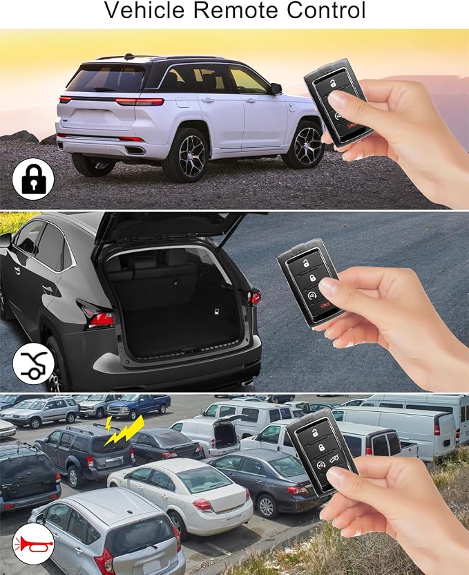 Key Fob Remote Replacement Fit for Jeep Grand Cherokee L Wagoneer 2021-2023 | 433MH Keyless Entry Remote Control Replace 68469565, 68377534 FCC ID: M3NWXF0B1