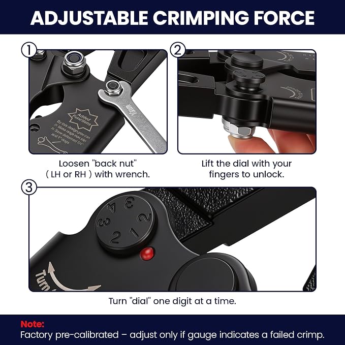 PEX Pipe Crimping Tool 1/2" & 3/4",PEX Crimp Tool Kit for Copper Crimp Rings with a wrench and GO/NO-GO Gauge