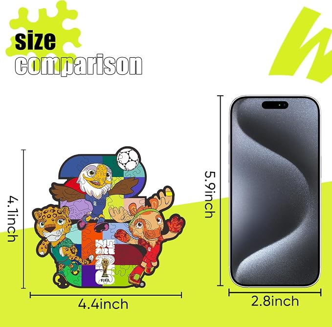 FIFA World Cup 2026 Zayu, Clutch & Maple 26PCS Wooden Pocket Puzzle