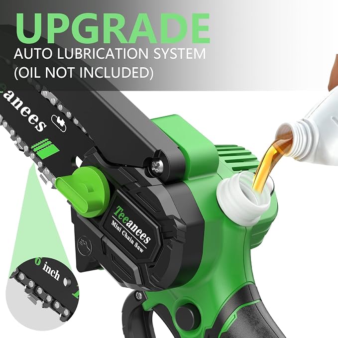 Mini Chainsaw Cordless 6-Inch, 880W Small Battery Powered Chainsaw with Auto Oiler, 2 Batteries & 3 Chains for Tree Trimming & Wood Cutting, Gift for Men Dad Husband.