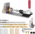 Kosmi pocket hole jig Kit,Professional Woodworking Dowel Jig Kit,Upgraded All-Metal Pocket Screw Jig for Carpentry Joinery Men,Set Jig Wood Woodwork Guides Joint Angle Tool Carpentry Locator