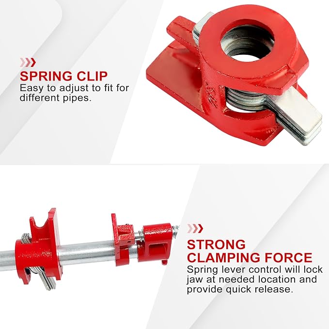 8 Pack 3/4" Wood Gluing Pipe Clamp Set, Pipe Clamp Fixture