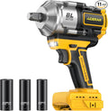 20V Cordless Impact Wrench for DeWalt Battery, 1500Nm (1106 Ft-Lbs) 1/2" Brushless Impact Gun, 3-Speed High Torque Power Tool for Tire Removal, Rusted Bolts, Heavy Equipment(No Battery)
