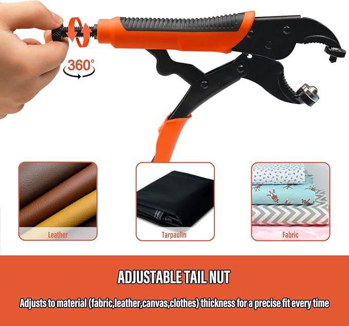 Coowolf Heavy Duty Snap Button Kit, Snap Fasteners Tool with 60 Set Installation or Repair Metal Snaps