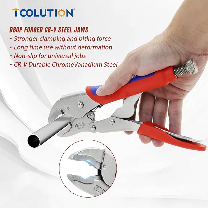 10-Inch Curved Jaw Locking Plier, Vice Grips Large pliers - CRV Steel Multi-Grip, TPR Anti-Slip Handle for Welding, Plumbing, Workshop