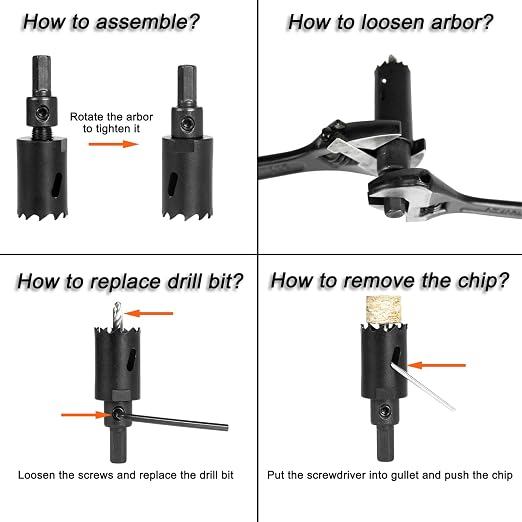Bi-Metal Hole Saw Kit for Wood, Metal and Plastic, 10PCS Hole Saw Set with Case, Fast Chip Removal, Smooth Flat Drilling Edge