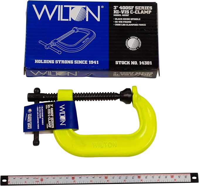 Wilton Hi-Vis C-Clamp, 3" Opening, 2-7/16" Throat, 3500 Lbs. Clamping Force (Model 403-SF)