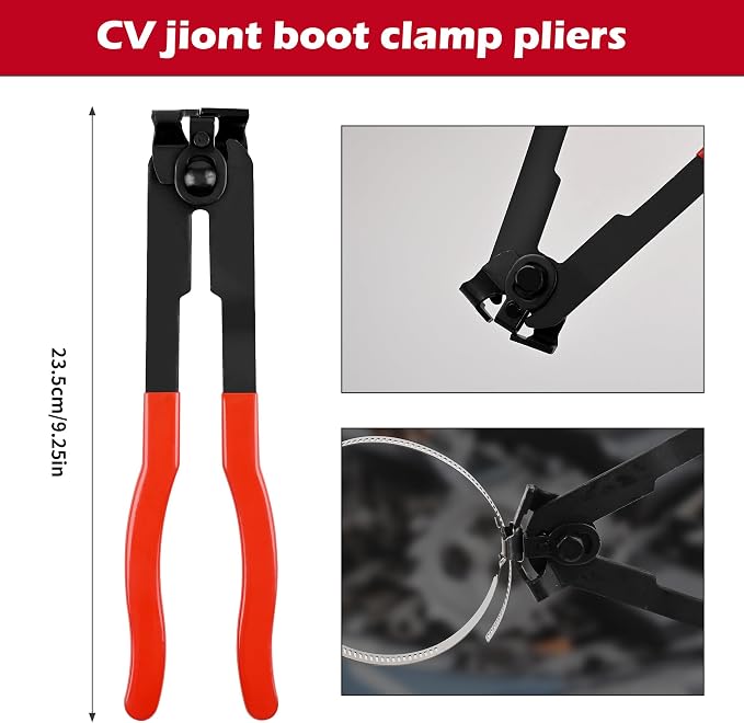 TOOLEAGUE 9Pcs Fuel Line Disconnect Pliers Set,9" Fuel Filter Caliper, Removal/CV Joint Boot Clamp/Flat Hose Clamp/30 Degree Disconnect Pliers Set for Auto Maintenance with Storage Case