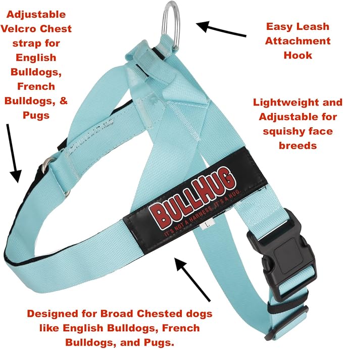 Adjustable Dog Harness– No Pull, No Choke – for English Bulldogs, French Bulldogs, Pugs & Broad-Chested Breeds – Easy, Safe Walks (Donuts, Small)
