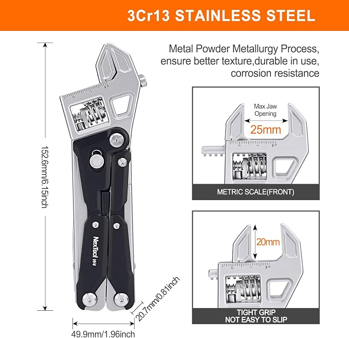 NexTool W4 Ratchet Wrench Multitool, 11-in-1 Folding Pliers Heavy-Duty | 8Cr14Mov Blade, Locking Saw, Hidden Bit Driver, Multitool Pliers, Adjustable Wrench for Camping, DIY, Professional Repairs