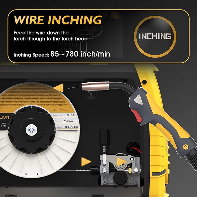 TOOLIOM 200A MIG Welder 5 in 1 MIG/Flux MIG/Spool Gun Mig/Lift TIG/Stick Welder 110/220V Dual Voltage Aluminum Welding Machine