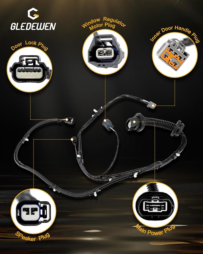 Door Jumper Wiring Harness, Compatible with 2009-2014 Ford F150 Crew Cab | Right Rear Passenger Side Door, RH Rear Door Jumper Wire Assembly, Replace# 9L3Z-14630-CAA, 9L3T-14632-JCA, AL3T-14632-DD