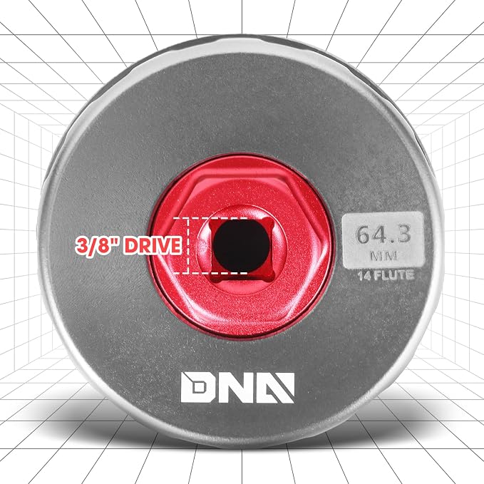 DNA MOTORING Oil Filter Wrench 64.3mm 14 Flute Filter Cap Socket Remover Tool Compatible with Toyota Lexus Scion, Precision CNC Machined Aluminum, TOOLS-00540