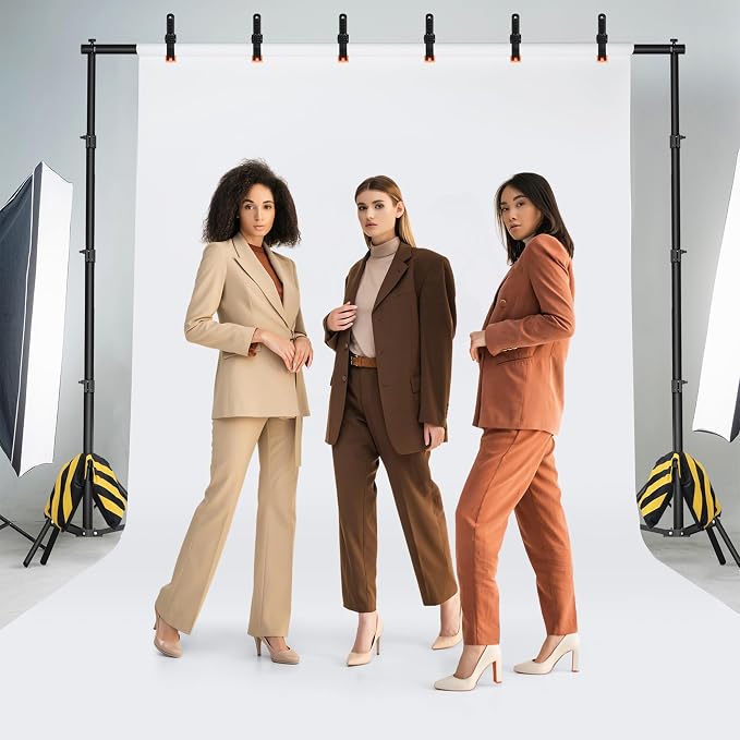 Backdrop Stand for Parties 10 x 8.5 FT, Heavy Duty Photography Backdrop Stand for Events, Video Shooting, Portable Photo Background Stand with Carry Bag, Sandbags, Spring Clamps