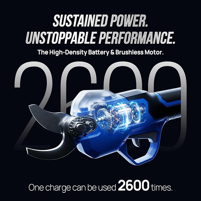 Wild Badger Power 1.06" 20V Electric Pruning Shears Cordless,Brushless Motor Battery Powered Pruner for Gardening, Cutting Capacity Heavy Duty Tree Trimmer Branch Cutter,2600 cuts per charge