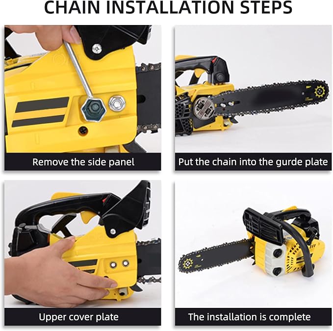 4 Pack 12 Inch Chainsaw Chains 3/8 LP Pitch .050" Gauge 45 Drive Links, 12" Replacement Chain Low-Kickback Compatible with Craftsman, Greenworks, Poulan, Remington, Echo, Ryobi and more