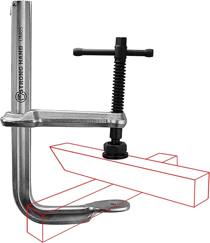 Strong Hand Tools Regular Duty Bar Clamp, Clamping Pressure: 2,400 LBS, Throat Depth: 5-1/2″, UM165, Capacity: 16.5", Strong Hand Tools,