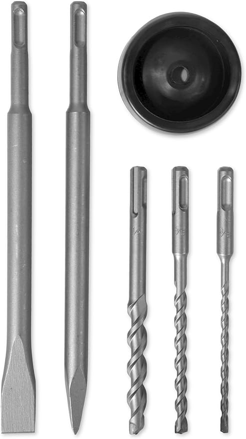 WEN 12-Amp 1-3/16-Inch Variable Speed SDS Plus Corded Rotary Hammer Kit with Case, Chisels, and Drill Bits (RH1042)