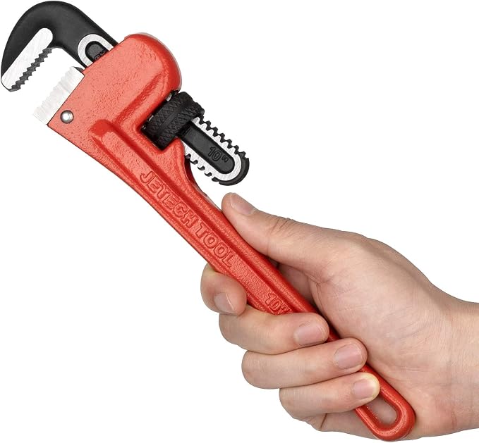 Jetech Heavy Duty Aluminum Straight Pipe Wrench,Adjustable Plumbing Wrench Straight Pipe Wrench with Floating Hook Jaw and I-Beam Handle (8"+10"+14"+18")