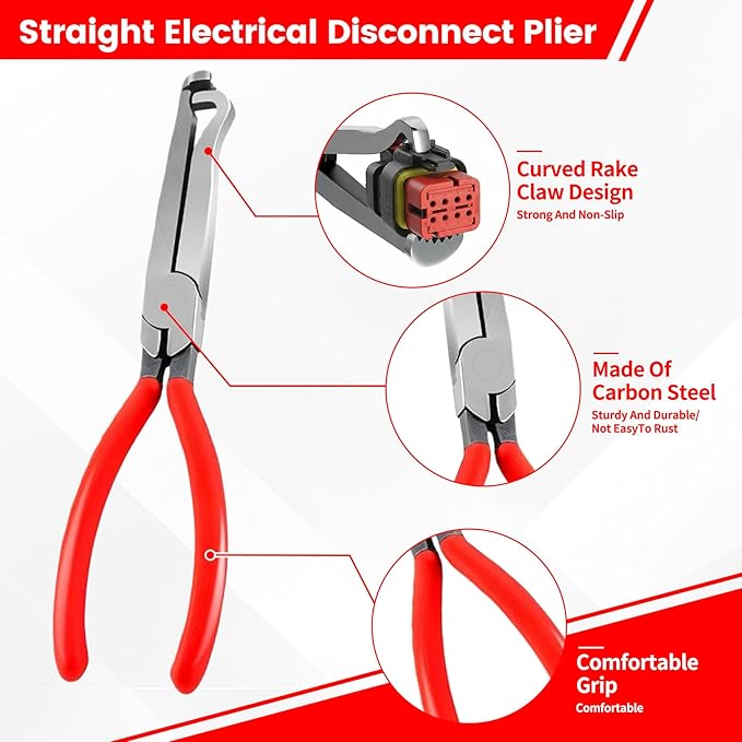 4Pcs Car Clip Pliers and Disassembly Tools, Efficient Multi-Functional Automotive Snap Pliers, Electrical Disconnect Plier for Cars, with Straight & 60° Plier, in Storage Box