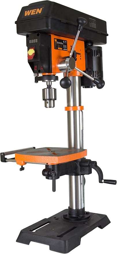 WEN 12-Inch Benchtop Drill Press, 6.2-Amp Variable Speed Motor with Cast Iron Construction, Laser and LED Work Light (DP1263V)