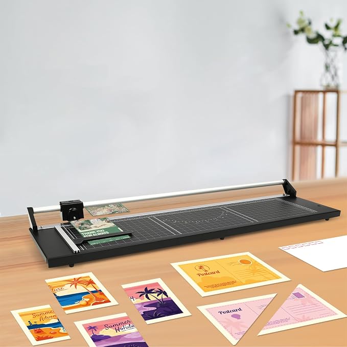 36 Inch Manual Rotary Paper Cutter, Rolling Cutter Precision Rotary Paper Trimmer Cutting Thickness 0.04 Inch for Photo Paper and Office Paper 47.44 x 14.17 x 4.13 Inch