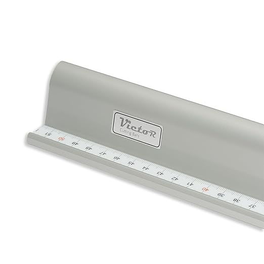 Victor 18-Inch Professional Aluminum Safety Ruler with Finger Guard Edge and Non-Slip Base – Precision Cutting Tool for Craft Projects – Durable Safety Ruler