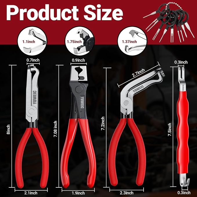 4PCS Electrical Disconnect Pliers Set, Automotive Electrical Disconnect Pliers and Terminal Pin Removal Tool Kit, Professional Automotive Tools for Most Cars, Trucks and SUVs