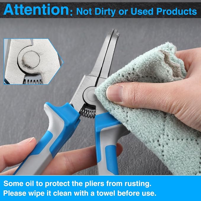 SPEEDWOX 8" Special Lock Ring Pliers With Hole Bent Jaw Tips C-Clip Retaining Snap Angle Circlip Pliers for Ring Remover Automatic Transmissions Transfer Case